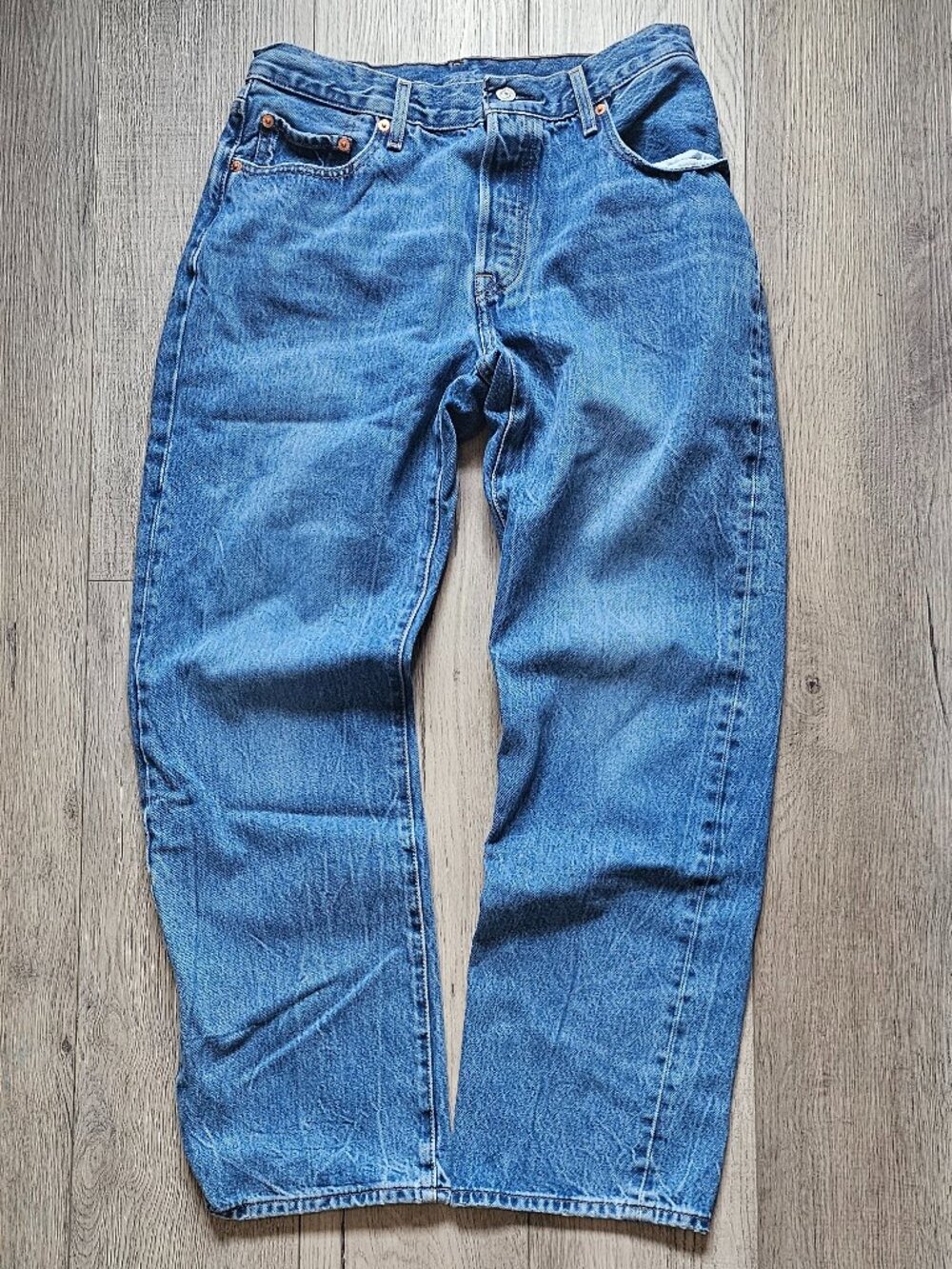 Levis Premium 501 90s Jeans Womens W28 L30 Medium Wash Straight Leg Denim